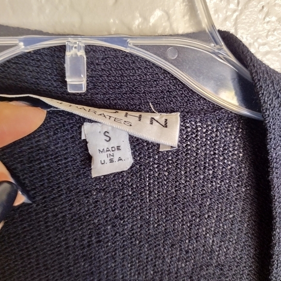 St. John separates Santana knit open black cardigan gold buttons sz S - Picture 6 of 8